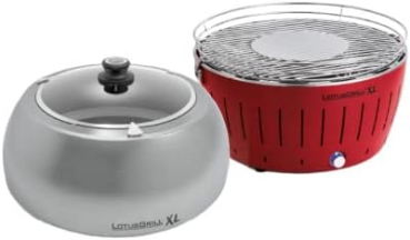 Preview: LotusGrill Grillhaube mit Glas (neu!) Edelstahl XL DK-SG-435 + Thermometer